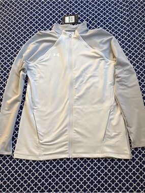 Under Armour Women's UA Layer Up, Full Zip Light Jacket Size L Halo Gray/White